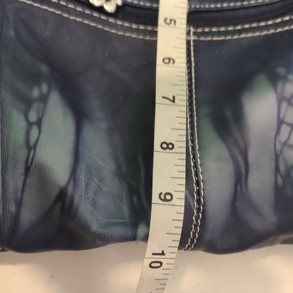 Angel Barcelo Blue Washed Leather Women's Handbag Good Pre-owned Condition - Picture 7 of 10